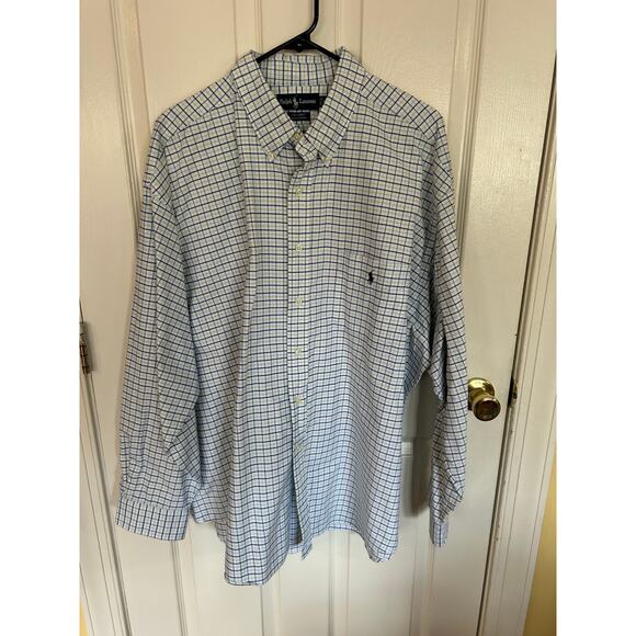 Ralph Lauren Big Shirt Purple & Greeen Plaid  Buttonup Size XXL - Picture 1 of 3